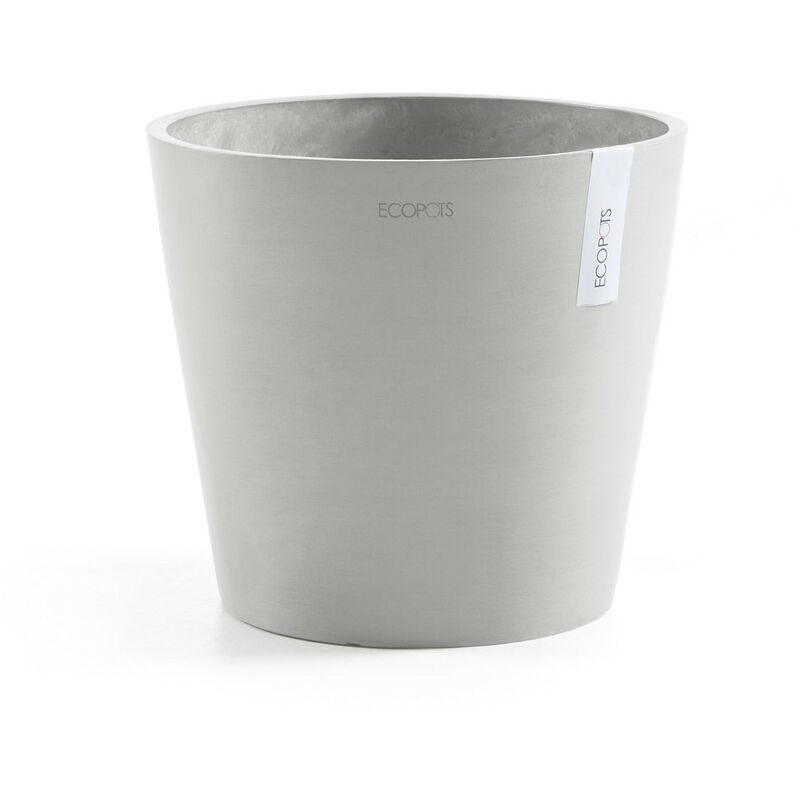 Ecopots - Pot Rond Amsterdam 30 Blanc Gris - ø 30 x h. 26,3 cm - 12,8 l