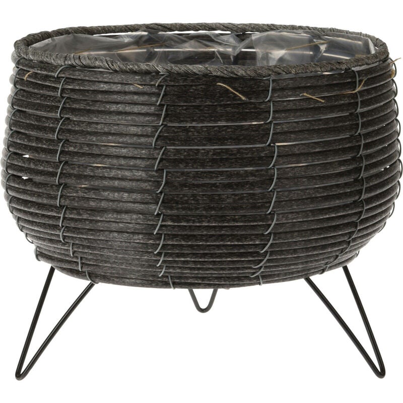 Home Styling - Pot rond en forme de panier sur pieds, ø 25,5 cm