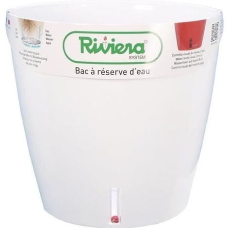 Pot rond en plastique RIVIERA Eva New - Ø 46 cm - 49 L - Blanc