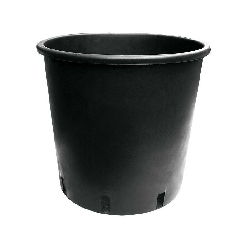 Indoor Discount - Pot rond en plastique noir 15 l 26.5x30.5 cm