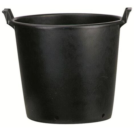 Pot ROND noir à poignées 50/45x34 43L