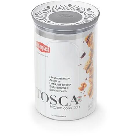 Pot rond Tosca 55454, capacité 1,2lt, couleur blanc/gris.