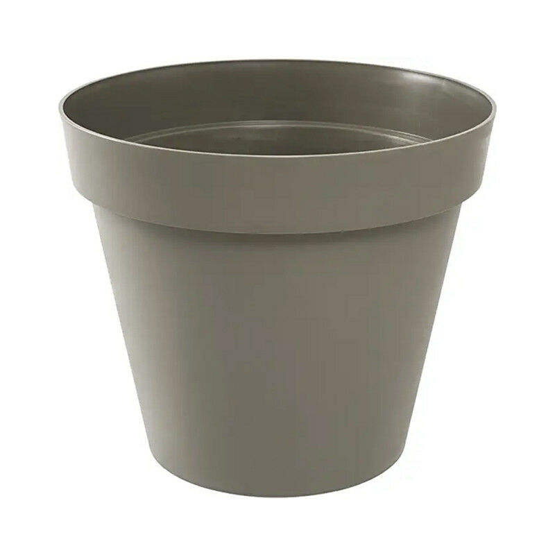 Pot rond Toscane - 25x20.6cm - 6L - Taupe EDA plastiques