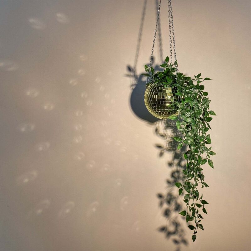 Pot suspendu a effet boule disco - pot a effet miroir