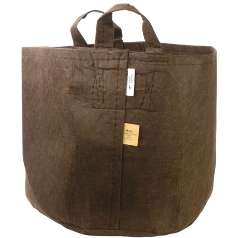Pot textile tissu - 78L 50x40cm - Avec anses - Marron - Root Pouch