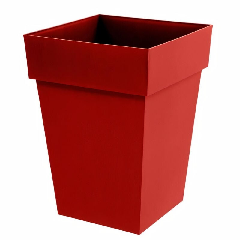 Pot toscane carre 51l rouge rubis ref 13628r ru