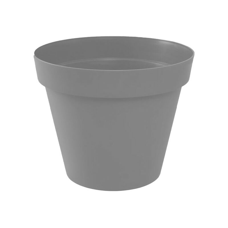 Pot rond Toscane - 13x11.6cm - 1.1L - Gris Béton EDA plastiques