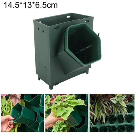 Pot Vertical Murale Type 5.1x2.6x5.7in PP Vertical Wall Planter Single Hole Space Saving 3D Plastic Vertical Wall Plant Pot for Home Garden