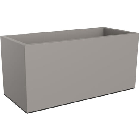 Pot Vivo Mat Rectangle Avec Roues 90cm Gris Chaud - Elho
