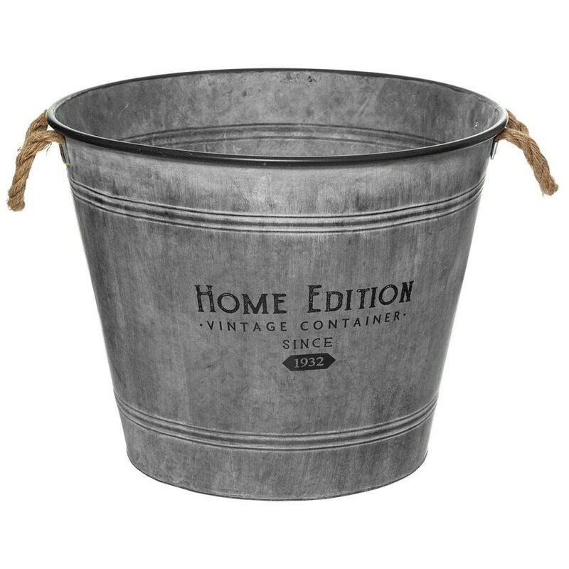 Pot zinc rétro Home Edition - Gris