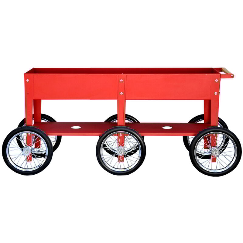 Herstera - Garden Métal Lit surélevé Wheels Rouge 186x50x80 cm