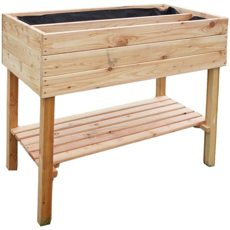 Potager sur pied en mélèze huilé 100 x 30 x 95 cm