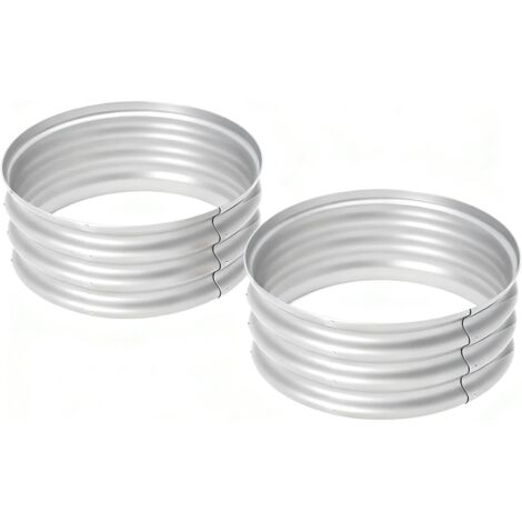 Potager surélevé Rond 2 pièces 60x30cm, bac de Jardin en métal galvanisé, jardinière extérieure Durable pour légumes, Fleurs et Herbes aromatiques