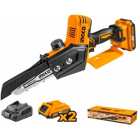 Potatore Seghetto a Batteria Ingco CGSLI20682 Kit 2 Batterie 2.0 Ah Caricabatteria