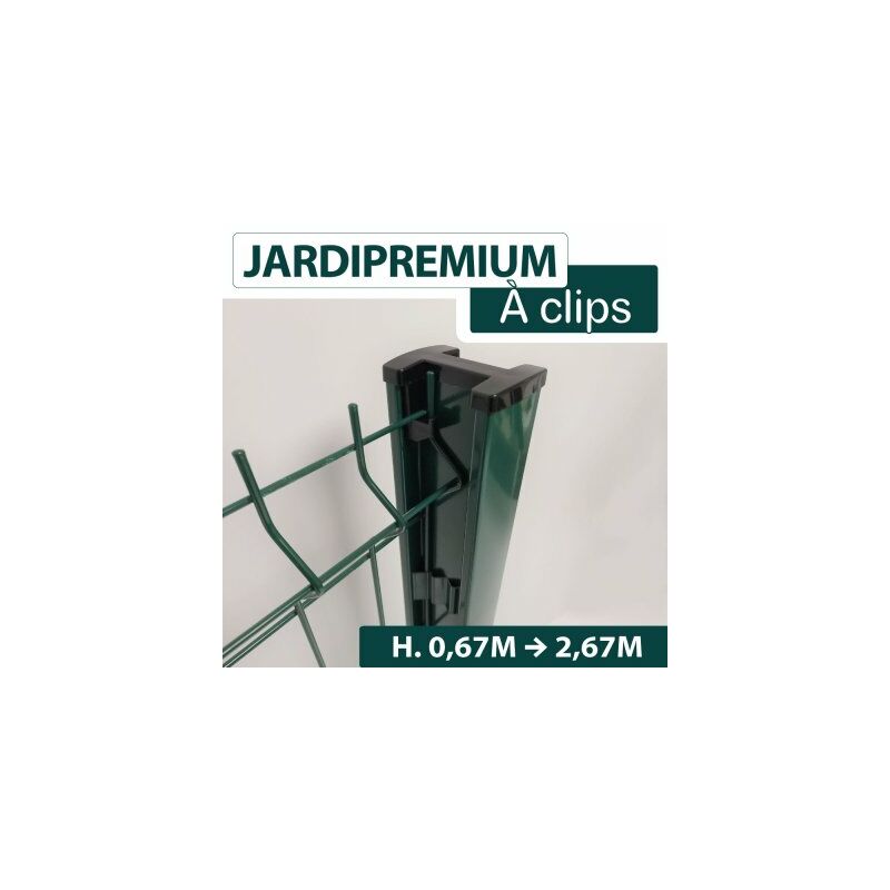 Poteau à Clips Vert - jardipremium - 1,07 mètre - Vert (ral 6005)