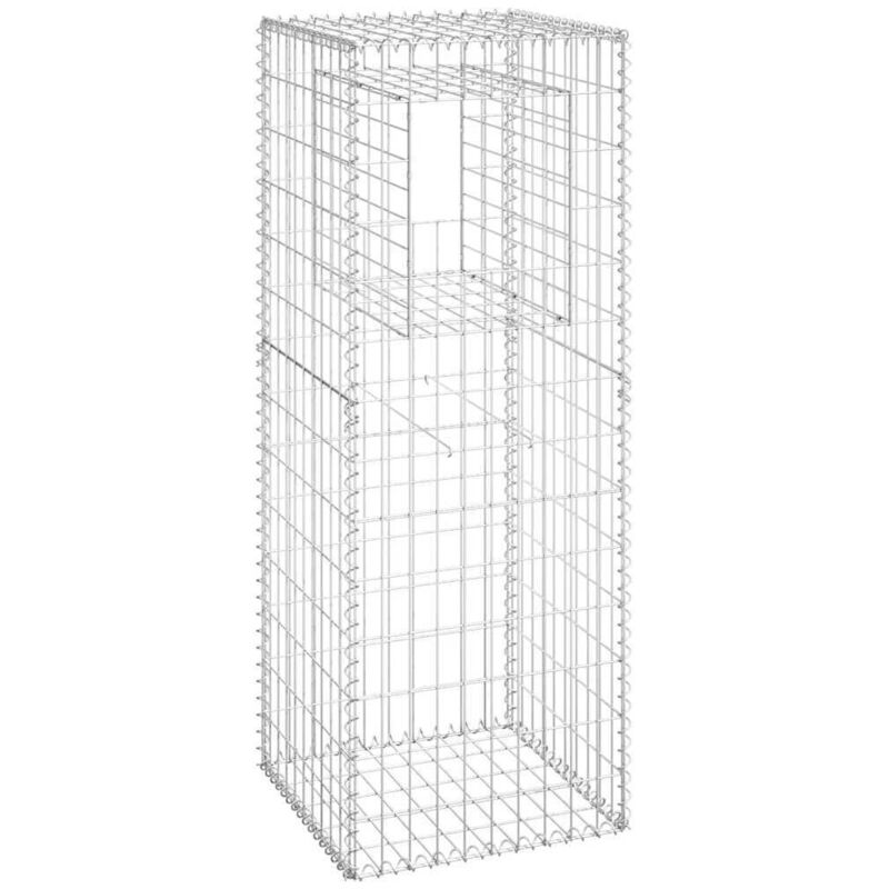 Poteau à panier de gabion 50x50x140 cm Fer
