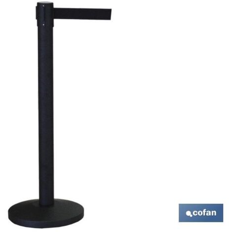 Poteau à ruban extensible noir 2100 mm