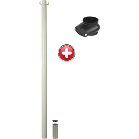 Poteau acier 1m30 Blanc à sceller avec support panneau - 2228121