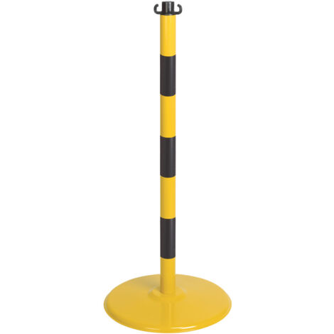 Poteau acier Jaune/Noir sur socle Jaune - 2230131