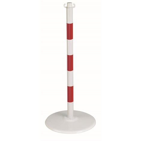 Poteau acier sur socle à poser rouge/blanc - NOVAP - 2246507