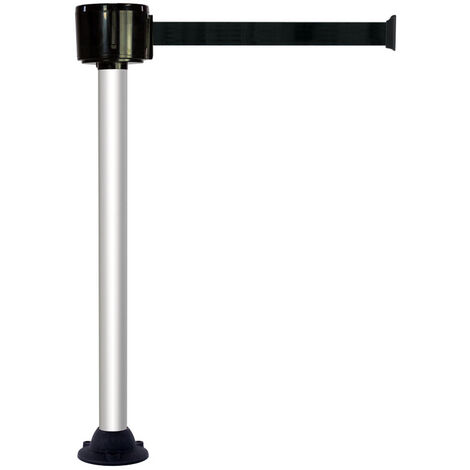 Poteau alu anodisé à sangle grande longueur noir 12m x 50mm sur socle fixe - 2810258