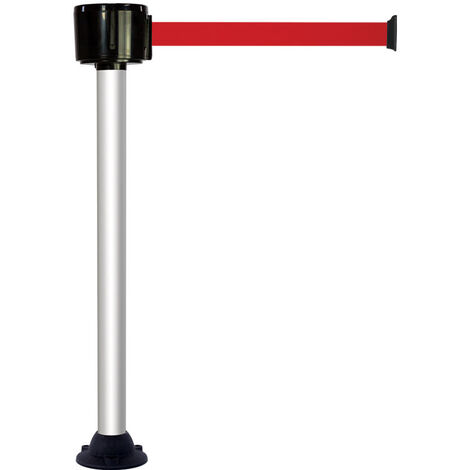 Poteau alu anodisé à sangle grande longueur rouge 12m x 50mm sur socle fixe - 2810272