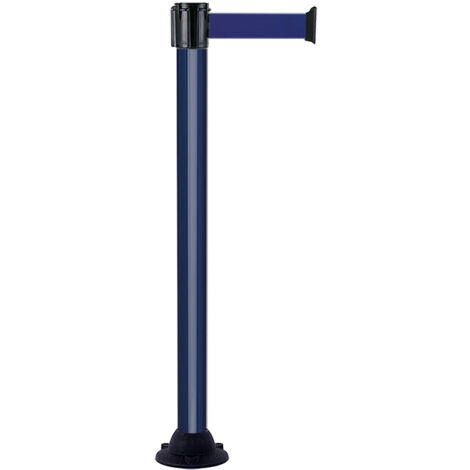 Poteau Alu Bleu laqué à sangle Bleu 3m x 50mm sur socle fixe - 2010368