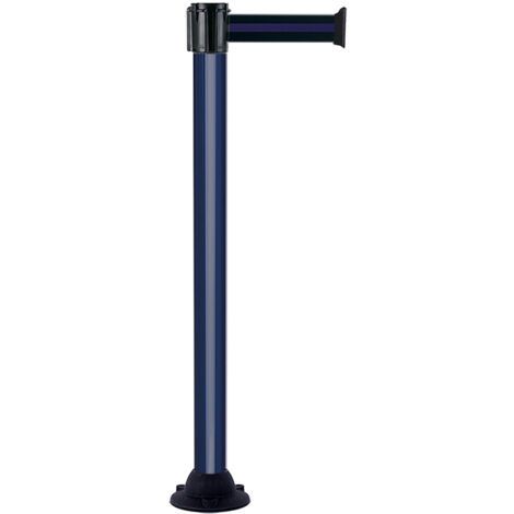 Poteau Alu Bleu laqué à sangle Noir/Bleu 3m x 50mm sur socle fixe - 2010214