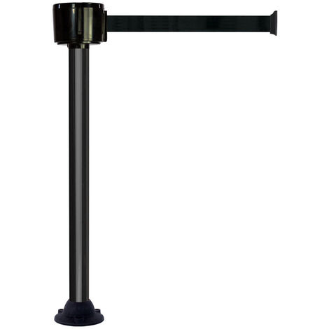 Poteau alu noir à sangle grande longueur noir 12m x 50mm sur socle fixe - 2810241