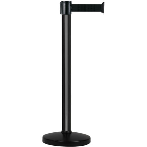 Poteau Alu Noir laqué à sangle Noir 5m x 50mm sur socle portable 10kg - 2052382
