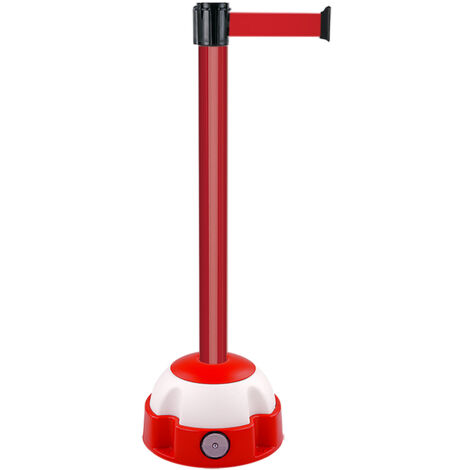Poteau Alu Rouge laqué à sangle Rouge 4m x 50mm sur socle Balise - 2052160