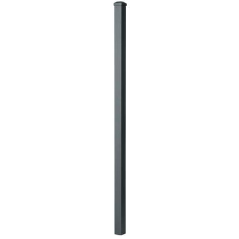 Poteau aluminium à sceller avec chapeau H 1,36 m Gris