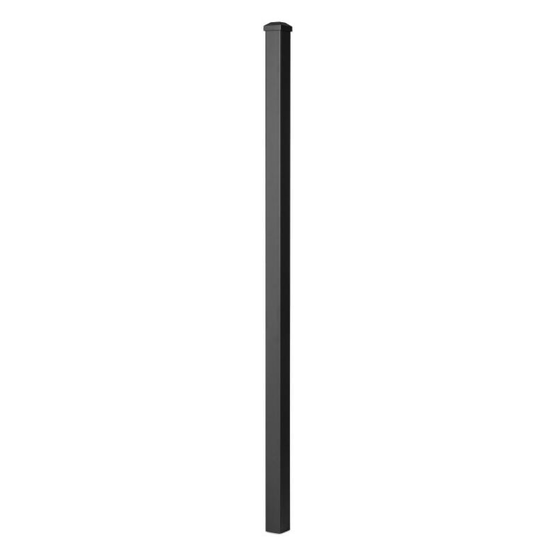 Poteau aluminium à sceller avec chapeau h 1,36 m Noir - Noir