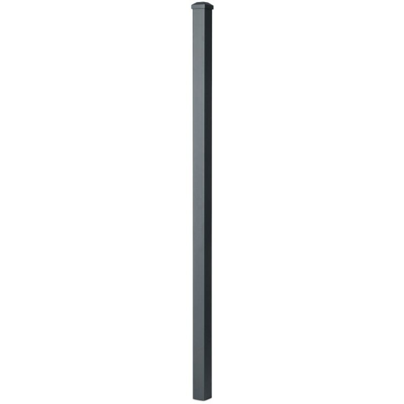Poteau aluminium à sceller avec chapeau h 1.36 m Gris