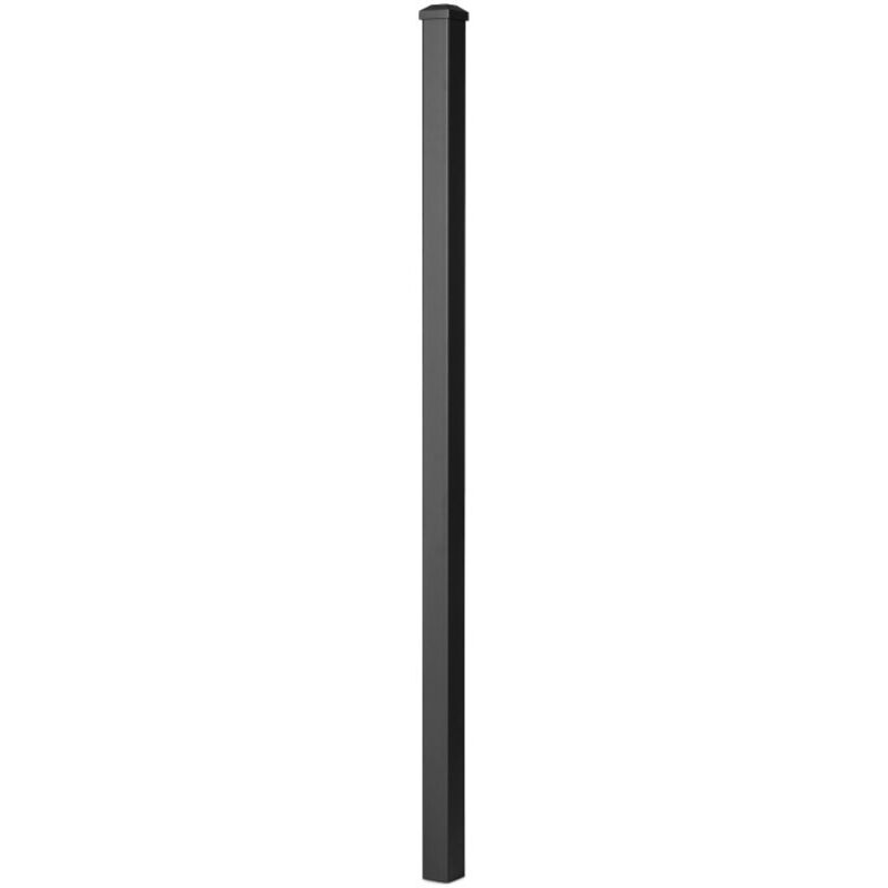 Poteau aluminium à sceller avec chapeau h 1.36 m Noir