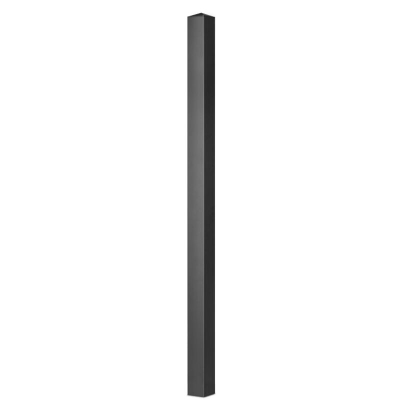 Easycloture - Poteau aluminium à sceller universel chapeau inclus H2.36 m Noir