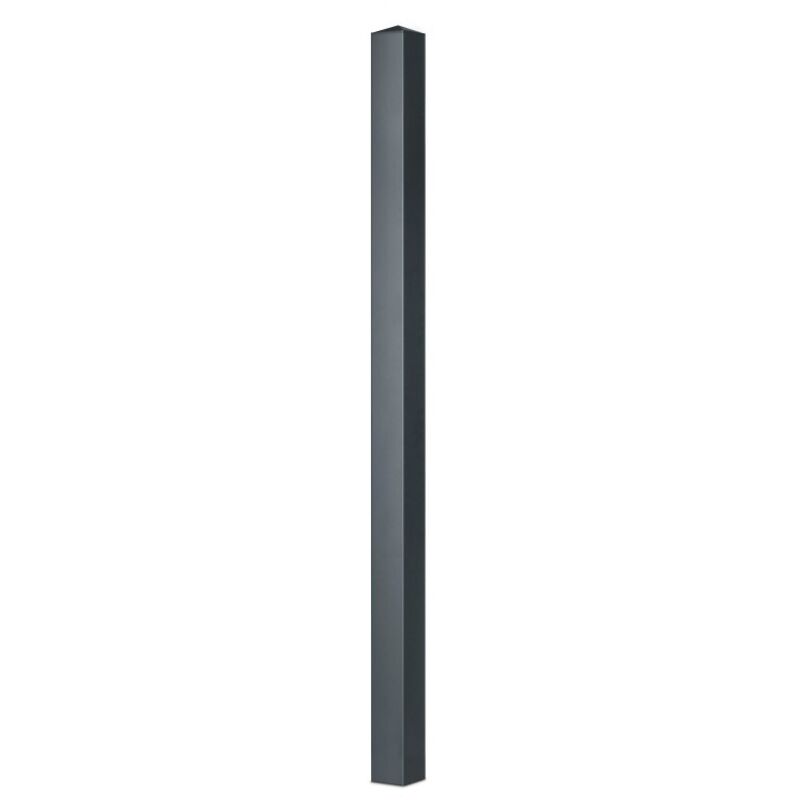 Easycloture - Poteau aluminium à sceller universel chapeau inclus H2.36 m Gris