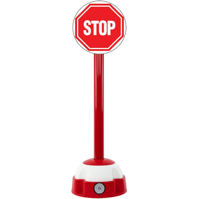 Poteau aluminium Rouge sur socle balise avec panneau - Stop - 2030281