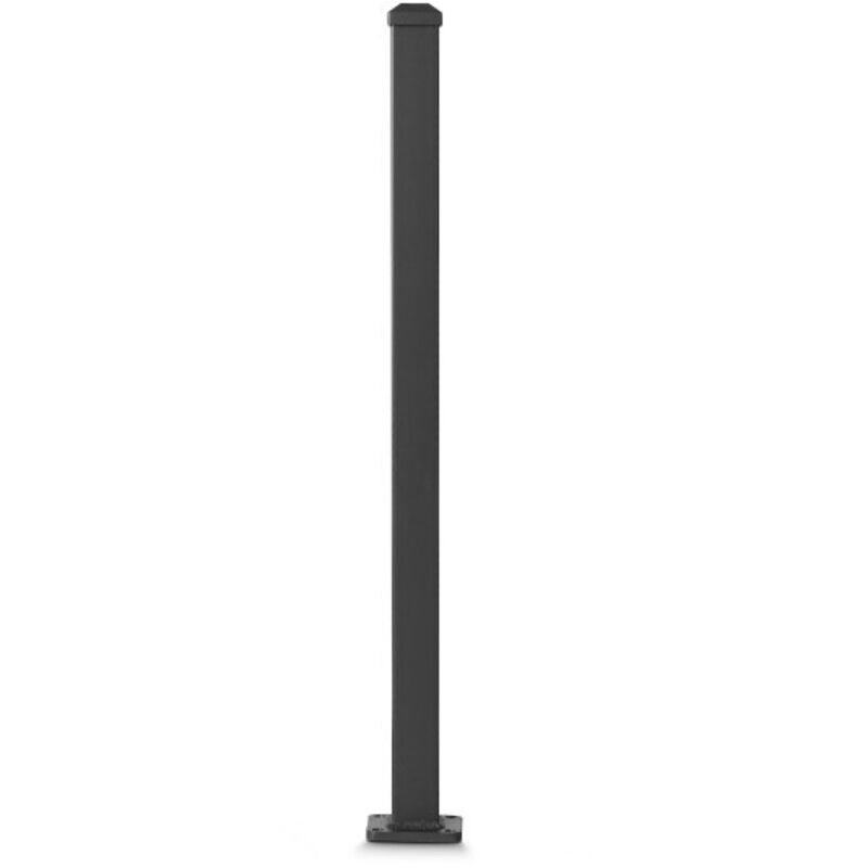 Poteau aluminium sur platine avec chapeau h 86.5 cm Noir