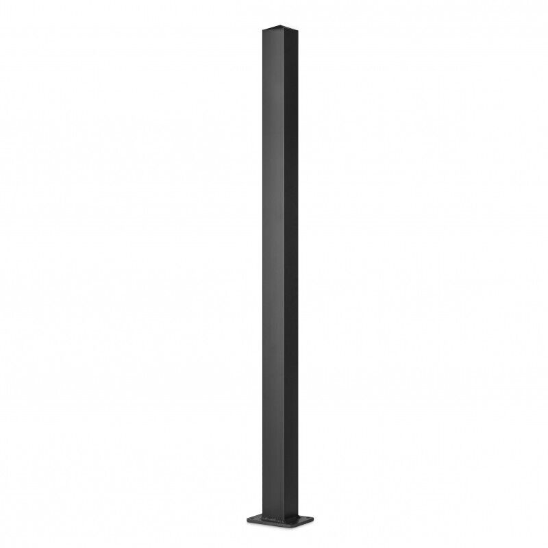 Easycloture - Poteau aluminium sur platine universel chapeau inclus H1.86 m Noir