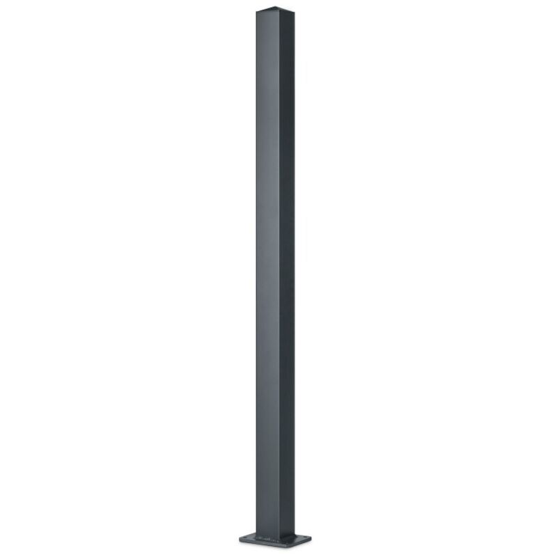 Easycloture - Poteau aluminium sur platine universel chapeau inclus H1.86 m Gris