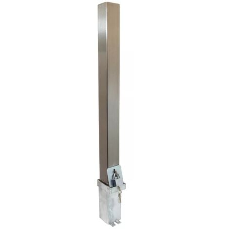 Poteau amovible 100P-K haute-résistance acier inoxydable cadenas s'entrouvrant - sécurité protection stationnement (KA)