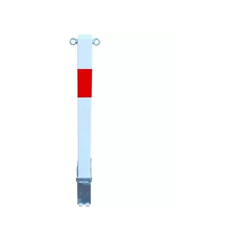 Ultra Secure - Poteau amovible 100PE-WR blanc/rouge (clefs distinctes) haute résistance avec oeillet pour chaine