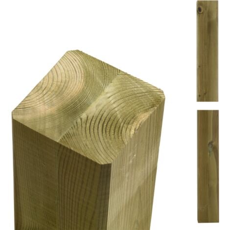 Poteau en bois autoclave contrecollé 9x9cm - différentes longueurs - 2 extrémités droites