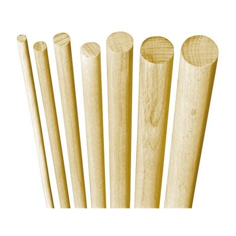 Poteau bois hetre 1 mètre rond lisse 12 mm (Par 100)