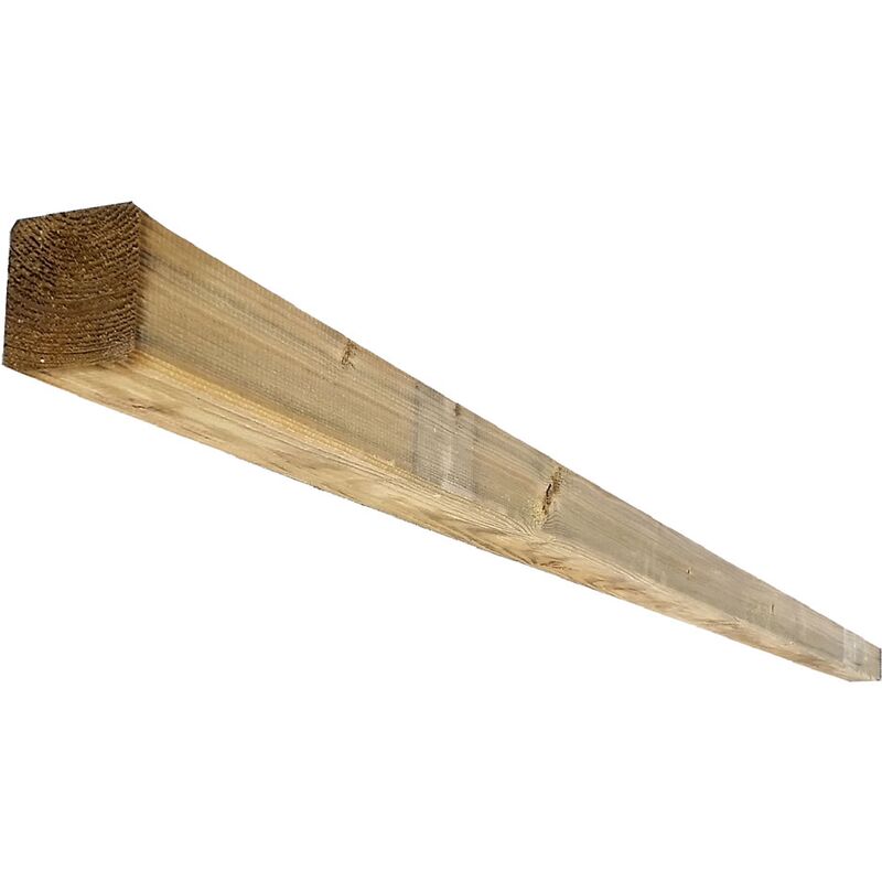 Poteau carre' pour fixation de clotures et raccordement d'e'le'ments modulaires 9x9x300 cm en bois de pin impre'gne'