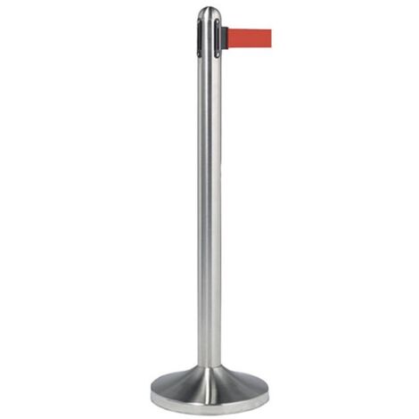 Poteau d'accueil à corde retractable rouge