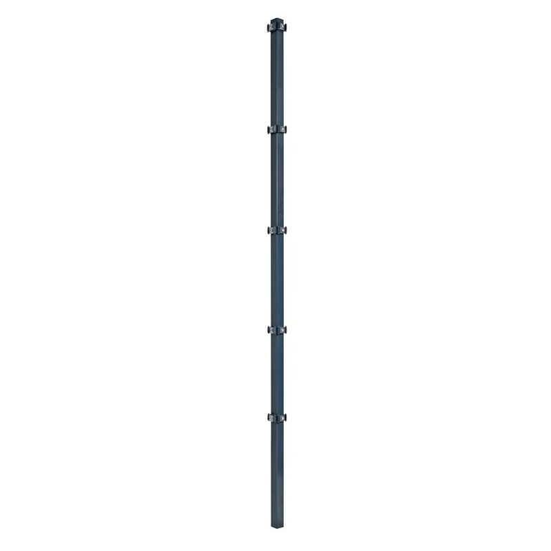 Estexo - Poteau d'angle pour clôture à double barreaux de fer 210 cm ral 7016