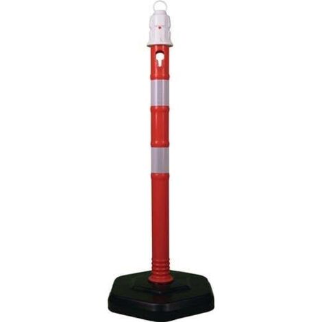 Poteau de blocage en polypropylène rouge/blanc Ø 63 mm -