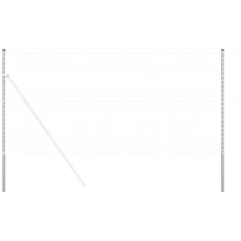 Poteau de clôture. 12 pcs Argenté Acier peint par poudre